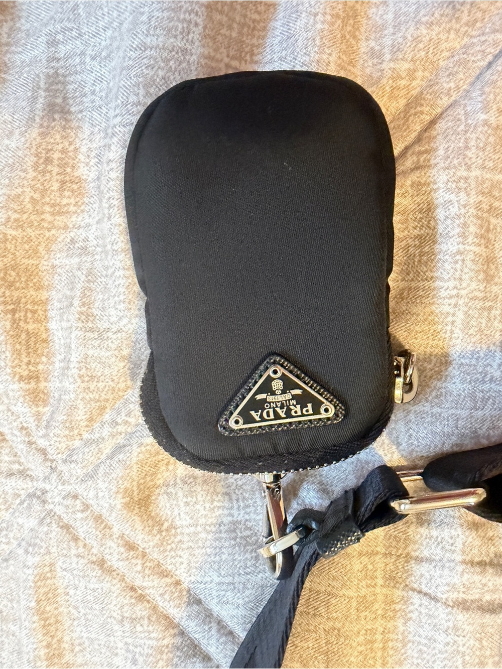 Prada Black Nylon Crossbody Bag with Chain Detail - Picture 11 of 12